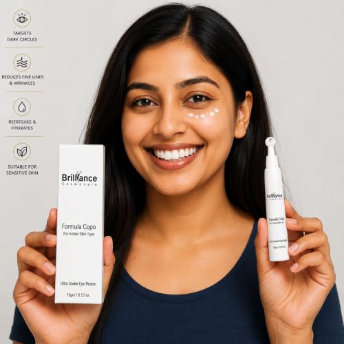 Image of Brilliance Under Eye Serum for Dark Circles & Puffiness 15g, Hydrating | Anti-Ageing Formula with Peptides, Niacinamide & Hyaluronic Acid | Reduces Fine Lines, Unisex, Derm-Tested