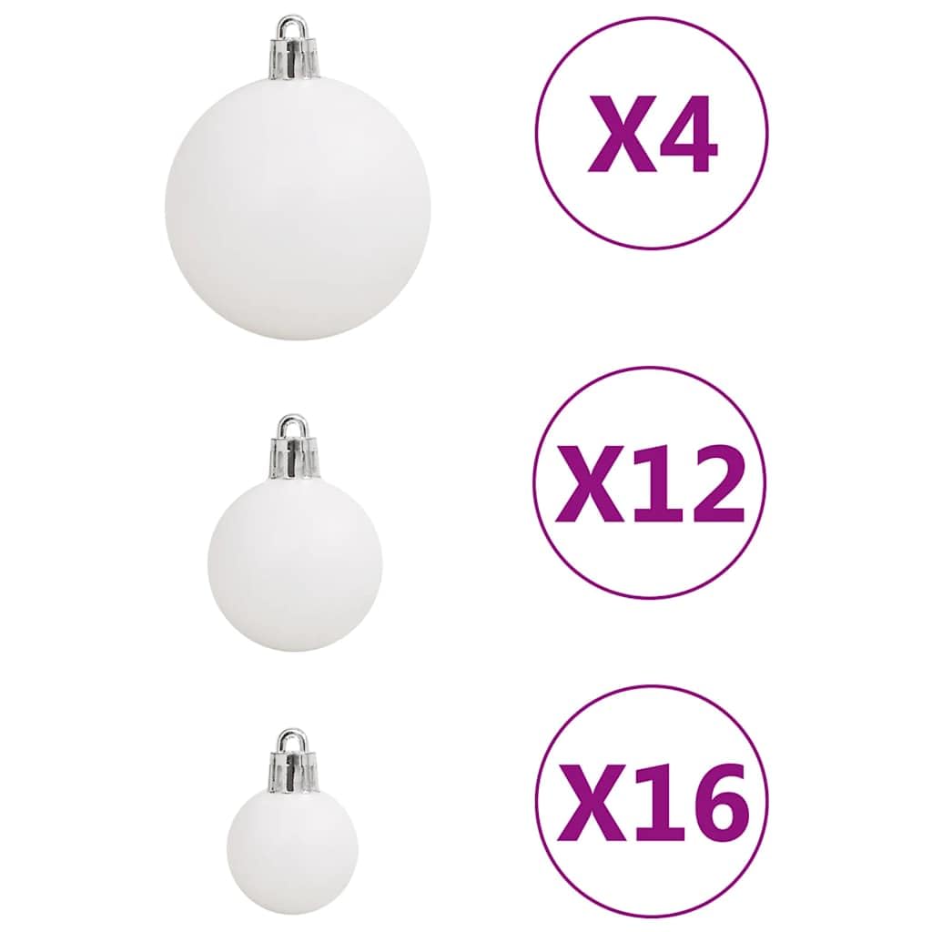 Lot de 111 boules de Noël en polystyrène blanc, boules de 3, 4, 6 cm, avec étoile et flocon de neige, décoration de sapin de Noël pour l'Avent, à suspendre au sapin