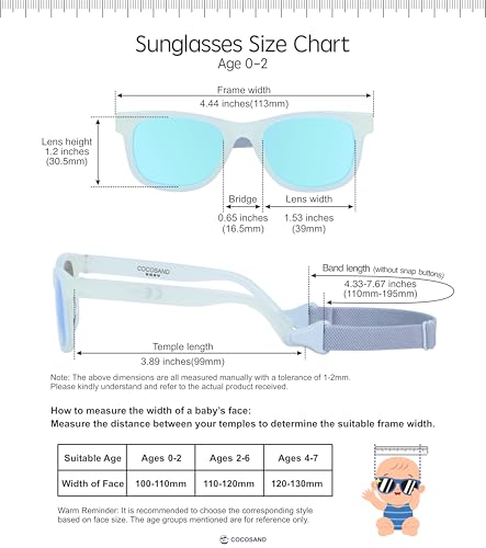 image for COCOSAND Flexible Baby Sunglasses with Strap Polarized UV Protection f