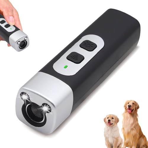 Anti Bell Gerät Hunde,Ultraschall Hundeabwehr mit 3 Einstellbaren Frequenzen LEDTaschenlampe,Wiederaufladbar Antibell Ultraschall Gerät,Hunde Bellen Stoppen,für Kleine Hunde Innen Außenbereich