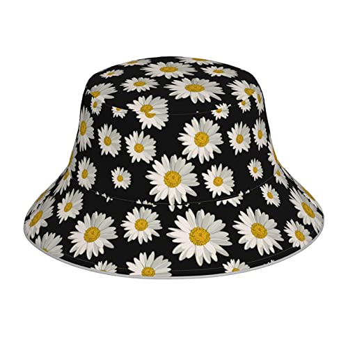Cuamzst Daisy Flower Bucket Hat For Women Men Teens Reversible Summer Beach Sun Hat Packable Fisherman Cap For Travel Outdoor Hiking, One Size #TOP13