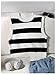 SweatyRocks Girl's Sweater Vest Striped Crew Neck Sleeveless Knit Vest Pullover Crop Tops Black and White 11Y