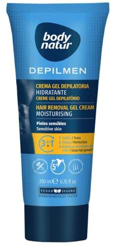 BODYNATUR - Crema Depilatoria Corporal para Hombres - Hidratante para Pieles Sensibles - 200 ML