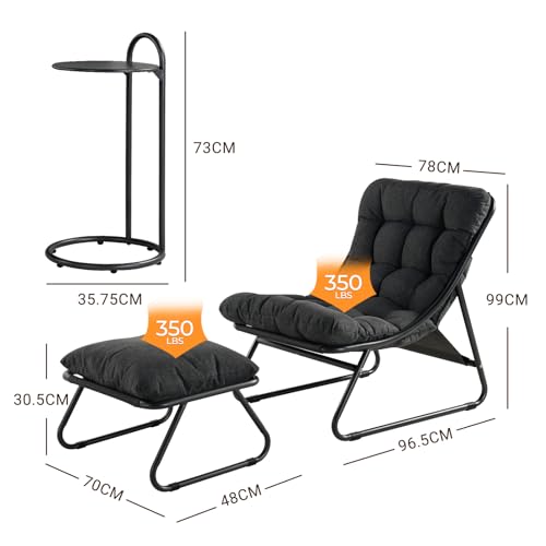 Chaise à bascule d'extérieur salon de jardin fauteuil table gris