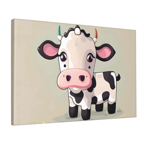 Impression toile vache blanche mignonne pour apporter de la tendresse et du style a votre maison