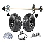 CWTD-Go-Kart-Quad-Trike-Drift-Bike-Rear-Axle-Assembly-with-6-Wheels-Tires-Rims-Brake-System-and-Chain-Sprocket
