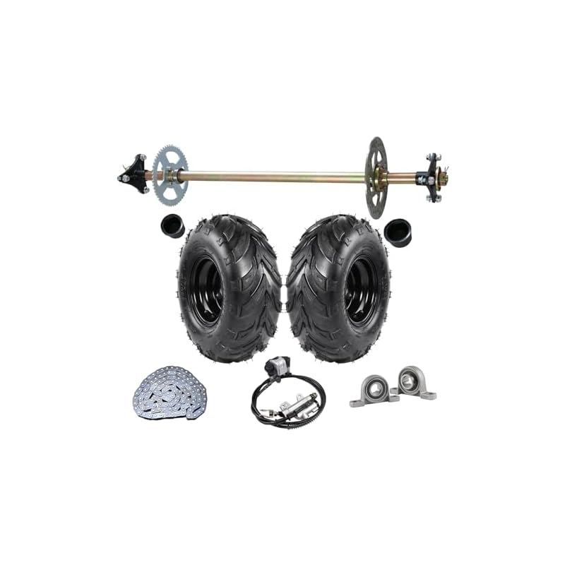 Cwtd-Go-Kart-Quad-Trike-Drift-Bike-Rear-Axle-Assembly-With-6-Wheels-Tires-Rims-Brake-System-And-Chain-Sprocket 41alhie0v5l. sl500 . ss800