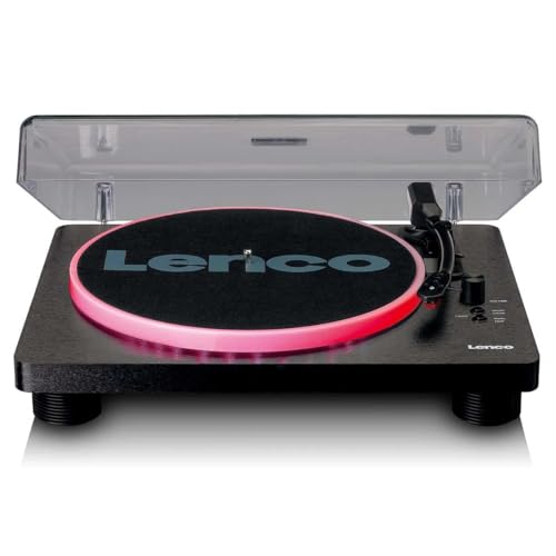 Lenco LS-50 - Platine vinyle avec haut-parleur - Plateau LED - USB - Entraînement par courroie - Préampli - 33, 45 et 78 tours - Arrêt automatique - Vinyle...