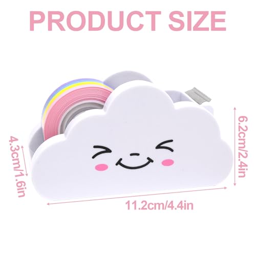 Mritrit Tischabroller Klebeband Klebebandspender Cute Klebebandabroller und Regenbogen Klebebandrolle Klebeband Abroller in Form von Wolke Büroartikel, Kleine Tape Dispenser für Schule, Zuhause, Büro