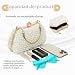 Imagen de EVEOUT Clutch de Perlas para Mujer Elegante Bolso de Perla Nupcial con Cadena Bolsos Bandolera para Novia Boda Noche Fiesta