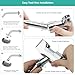 Shower Head Holder & 6 Inch Extension Arm Set - Adjustable Mount Bracket with Brass Ball Joint, Universal Adapter for Handheld/Fixed Showerheads, Chrome Finish (No Tools Needed)
