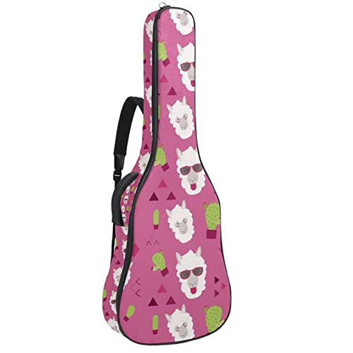 Étui rembourré imperméable Oxford avec bandoulière réglable pour guitare Motif lunettes alpagas Cactus Triangles - Les Beatles, Paul McCartney, John Lennon, RIngo Starr, George Harrison Étui rembourré imperméable Oxford avec bandoulière réglable pour guitare Motif lunettes alpagas Cactus Triangles