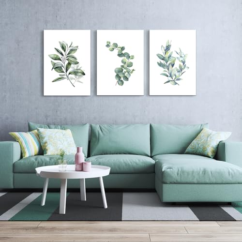 DZRWUBHS Large Canvas Wall Art for Living Room Framed Wall Decor for Bedroom Office Kitchen Decor Green Plant Wall Painting Prints Artworks Modern Simple Dining Room Home Walls Decorations 20x28