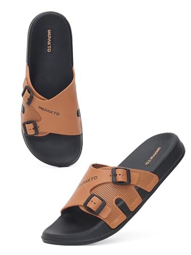 Image of Impakto Sleek Shift Flip Flop for Men | Comfortable Stylish Lightweight Water Resistant Slippers | Anti-Skid Soles | Indoor & Outdoor Chappal | Everyday Essentials