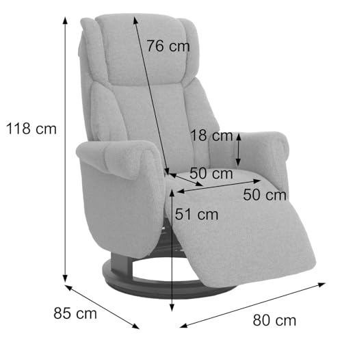 MCA Relaxsessel + Aufstehhilfe HWC-N58, Fernsehsessel Liegesessel Fußstütze Holz Leder - braun, Holz Natur – Bild 3