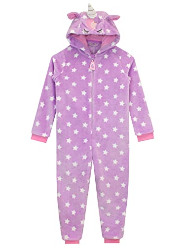 Harry Bear Einhorn Schlafanzug Mädchen | Fleece Overall Kinder | Onesie...