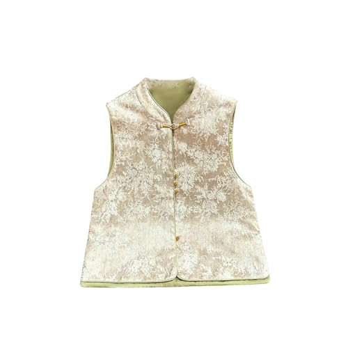 Chaleco estilo chino para mujer con bordado jacquard tradicional