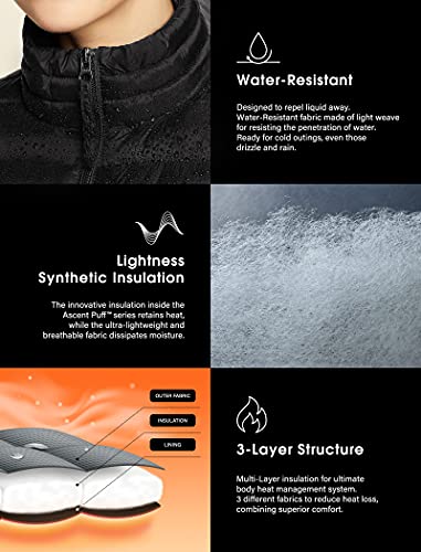 Tsla XKJ26 Women'S Lightweight Packable Accent Puffer Jacket, Water-Resistant Winter Coat, Vest Black thumb #6