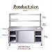 AYHARYLH Steel Table with Cabinet,Kitchen Work Table with Storage,Stainless Steel Sliding Door Work Tables,Commercial Kitchen Restaurant Prep Tables Heavy Duty Workbench W/Cabinet