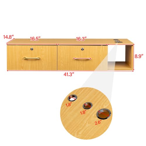 Wall-Mount-Hair-Styling-Station-Salon-Storage-Cabinet-with-1-Lockable-Drawer-3-Hair-Dryer-Holders-Barber-Beauty-Spa-Salon-Equipment-Wood-Color