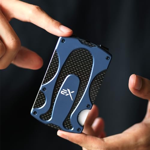 Image of Extremus Men's Wallet, Slim Tactical Wallet with Money Clip, RFID Blocking, Blue