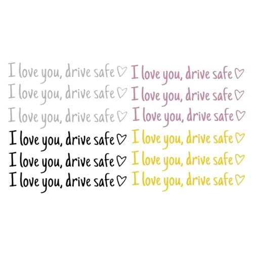 SYEYCW 12 Pièces I Love You Drive Safe Autocollant Pour Voiture, avec Cœur, 11 X 2cm, Générique Autocollants de Rétroviseur, pour Rétroviseur et...