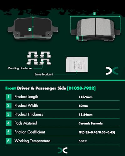 Image of SCITOO D1028 D1033 Front Rear Ceramic Brake Pads Kits For Chevy For Malibu | For Chevy For Cobalt,For HHR,For Pontiac G5 07-08,For G6 05-10,For Pursuit 06,For Saturn For Aura 07-09,For Ion 04-07;8pcs