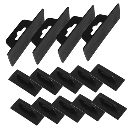 STOBAZA 20pcs Display Hook Hooks Retail Display Hang Tabs Round Hole Hanger Labels Retail Tags Hanging Tags Plastic Black