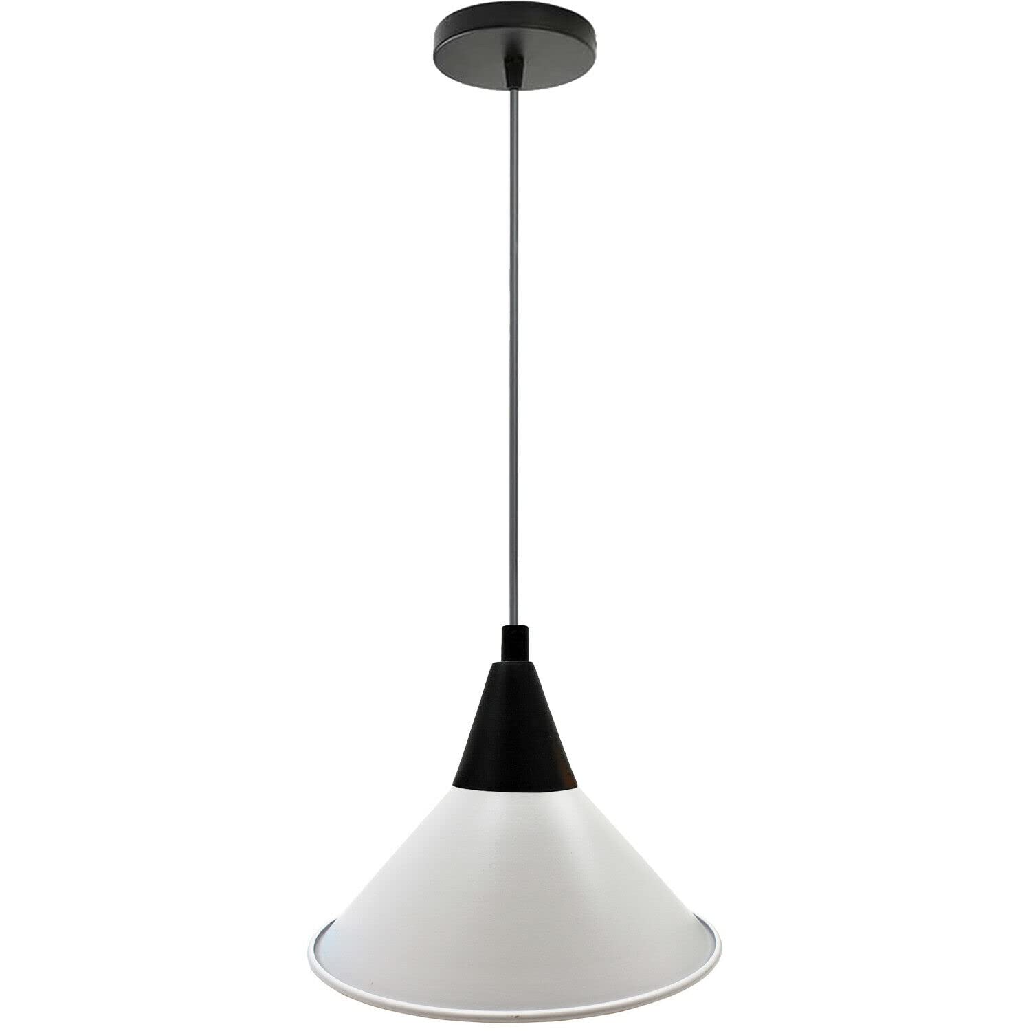 Vintage Indoor Ceiling Industrial Pendant Light Fitting | 100cm Adjustable Hanging Loft Cord Cables | 22cm Retro Metal Island Lightshade | 10cm Round Metal Ceiling Rose | E27 Base Screw Bulb Holder