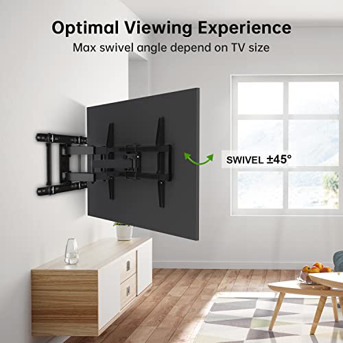 Image of USX Mount Full Motion TV Wall Mount 42 inch-84 inch TVS, Fits 16 inch 18 inch or 24 inch Studs, Heavy Duty TV Mounts Bracket with Dual Articulating Arms Tilt Swivel Extension Max VESA 600x400mm, Weight Capacity 110lbs