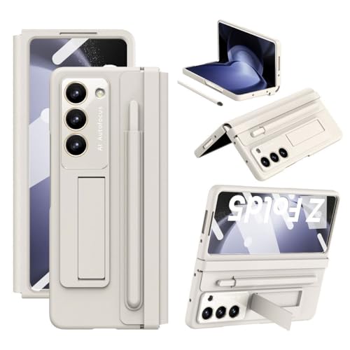 Étui Samsung Galaxy Z Fold 7 blanc anti-rayure avec emplacement stylo et protection écran
