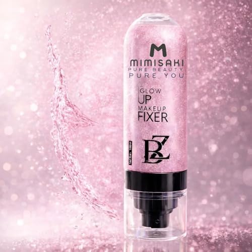 Image of Glow UP Makeup Fixer 100ml by Mimisaki - Long-Lasting Dewy Finish Setting Spray, Hydrating Makeup Fixer with Glow (Pink)
