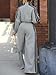 KANSOON Womens Sweatsuits 2 Piece Set Zip Up Crop Jacket High Waisted Loose Sweatpants Fall Fashion Winter Clothes Grey XL