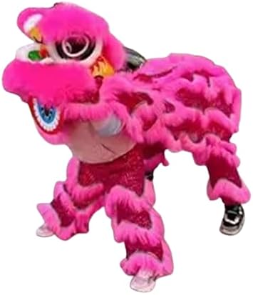 14 Inch Double Lion Dance Mascot Costume Chinese Traditional Dragon Lion Dance for 15+ Age Party Carnival FestivallPink