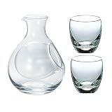大塚硝子(Otsukaglass) 冷酒 グラスセット ガラス 徳利 カラフェ 氷ポケット 約270ml グラス 杯 約100ml 3点セット 47T222-SET