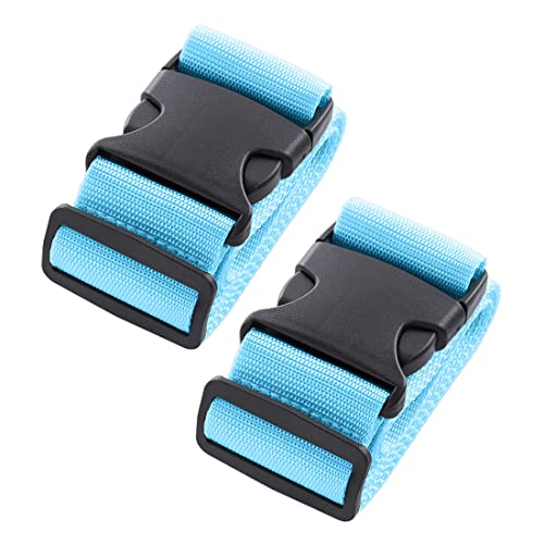 Image of 2pcs 74″x2″Luggage Straps for Suitcases,Adjustable Suitcase Straps and Heavy Duty Strap Buckle Packing Straps Travel Accessories,Blue