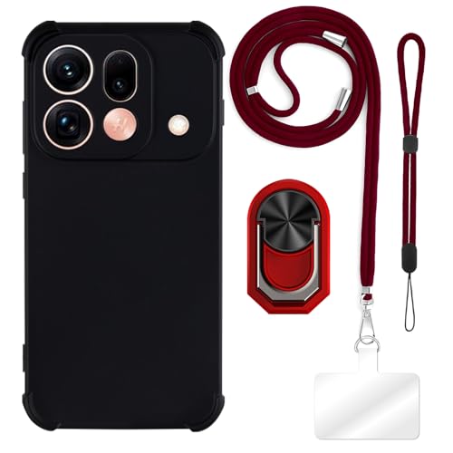 ESACMOT [4 in 1] �P�[�X OPPO Find X9S Pro 5G China 2026 �Ƃ̌݊�������A�X�g���b�v�A���X�g�o���h�A�����O�t���A�ϏՌ��ی�J�o�[���s�p�Z�b�g (���b�h�Z�b�g)