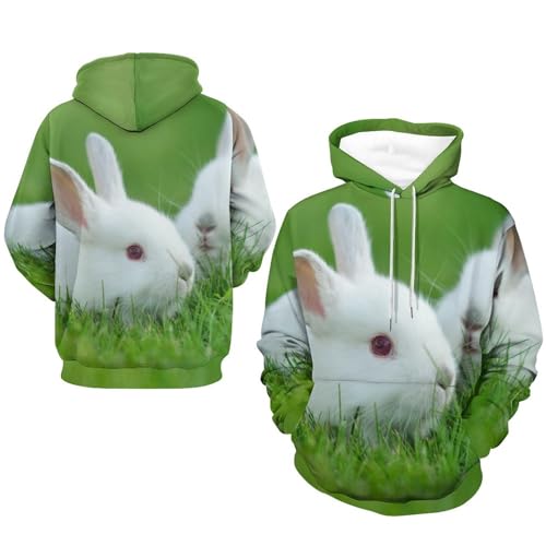 Sweat à Capuche Lapin Blanc UMENG Pull Confortable pour Vos Journées Cocooning