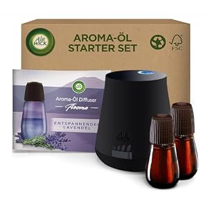 Air Wick Aroma-Öl – Starter Set – Diffuser mit ätherischen Ölen – Raumduft Entspannender Lavendel – 2 x 20 ml Nachfüllern + Gerät