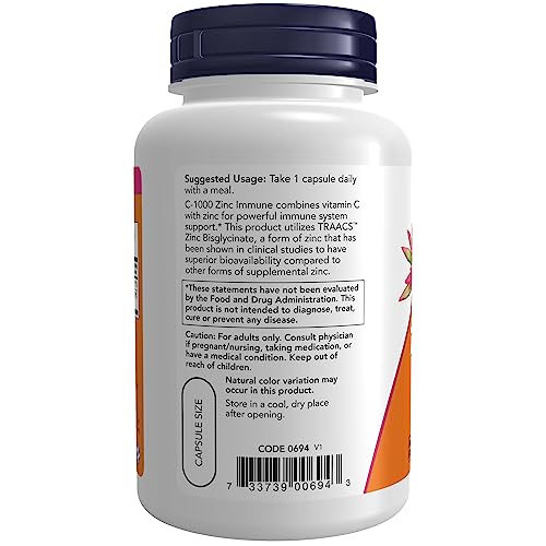 Now Supplements, C-1000 & Zinc Immune, Seasonal Support Formula*, Antioxidant Protection*, 90 Veg Capsules #TOP2