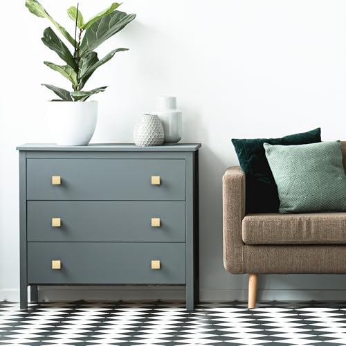 Image of Ravinte Cabinet Knobs Brushed Gold Square Knobs, Drawer Knobs, 30 Pack | Single Hole, Solid Metal, Easy Install, Screws Included, Rust-Resistant, For Cabinets, Drawers, Dressers