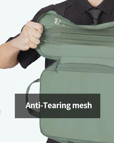 ECOHUB 5 Set Compression Packing Cubes for Suitcases Organiser Bags Set Travel Essentials with Shoe Bags for Travel Tear-resistant Travel Accessories with ID Tag Expandable Packing Bags(Green)3