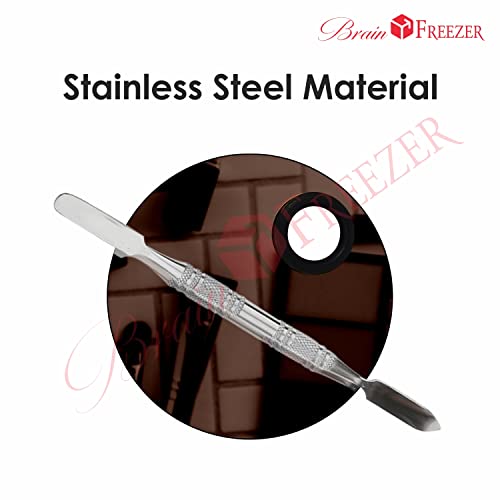 Image of Brain Freezer Shiny Makeup Palette With Stainless Steel Shape Circle Spatula, 100 g (Circle Rose Golden)