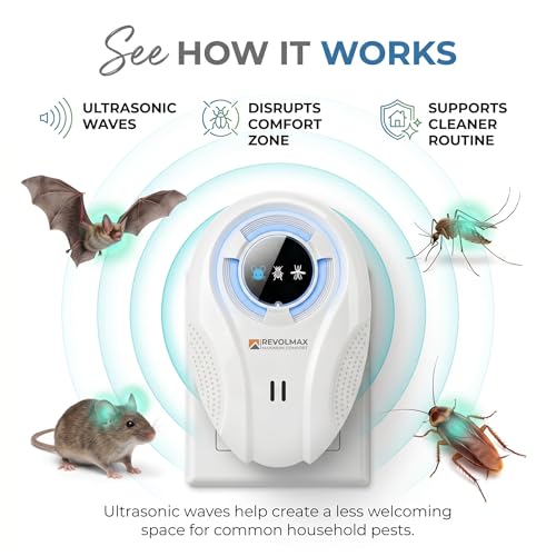 Image of Ultrasonic Pest Control Repeller - Electronic & Ultrasound, Indoor Plug-in Repellent - Get rid of - Rodents, Mice, Squirrels, Bats, Insects, Bed Bugs, Ants(2 Pack)