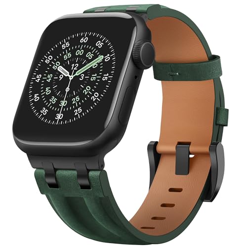 CDRCICI Vintage Leather Strap Compatible with Apple Watch Band 46mm 45mm 44mm 42mm 49mm for Men Women, Rugged Metal Connector Genuine Leather Replacement Strap for iWatch Series 11 10 9 8 7 6 5 4 3 SE Ultra 3 2 1