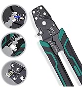 Tnisesm Wire Crimping Tool 26-10 AWG, Crimping Pliers with Stripper Cutter for Open Barrel Termin...