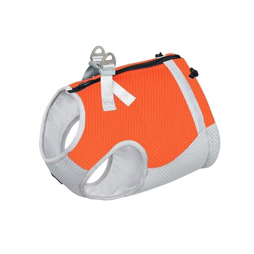 Orange Dog Cooling Vest Cooler Shirt with Harness D-Ring & Reflective Stripes for Medium Dogs Lightweight Breathable Zip Up Pet Cooling Jacket M -  FENHZ