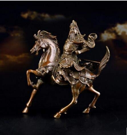 Statue en cuivre Guan Yu de 8.5 pouces et sculpture de décoration de la maison en bronze