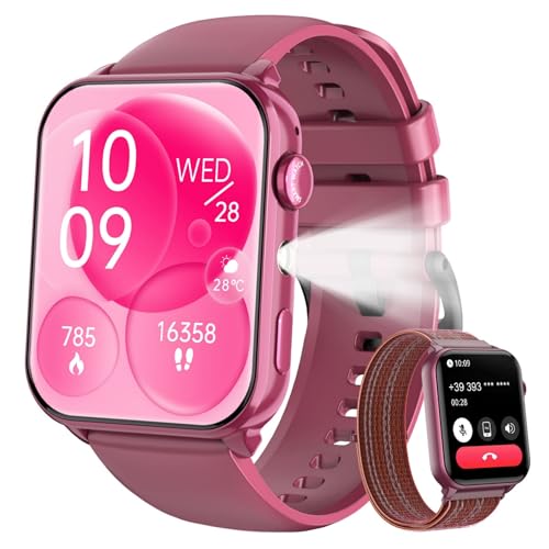 IOWODO Reloj Inteligente Mujer Hombre - Smartwatch 1.91' con Llamadas Bluetooth, Monitor Cardíaco, Oxímetro, Sueño, 100+ Modos Deportivos, IP68 Impermeable, Pulsera Actividad para Android iOS