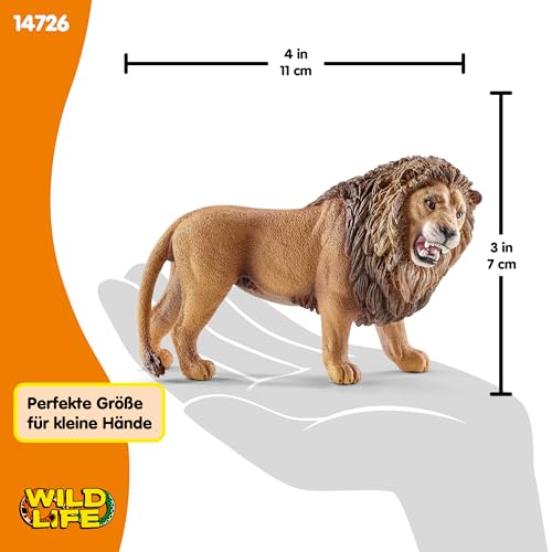 SCHLEICH WILD Life | Löwe brüllend 14726 | detailgetreue Tierfiguren | Zoo Spielzeug | tolles Geschenk für Jungen und Mädchen | Deko für Geburtstag | Spielfigur ab 3 Jahren | 11 x 5 x 7 cm